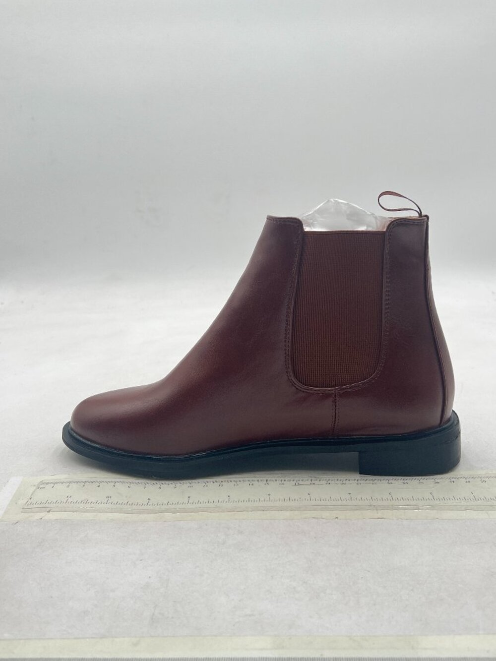 Pazzion Brown Vintage Closed Toe Low Block Heel Pull On Ankle Booties Elastic